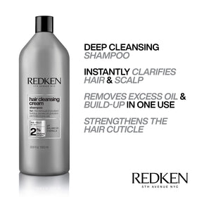 Redken detox cream texture close-up highlighting creamy cleansing formula