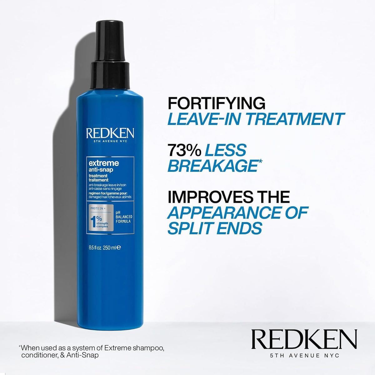Redken Extreme Anti-Snap spray nozzle detail for even application and reduced breakage