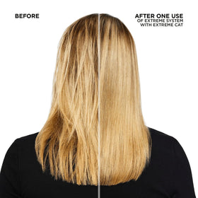 Redken Extreme CAT being applied in hands to show easy salon application