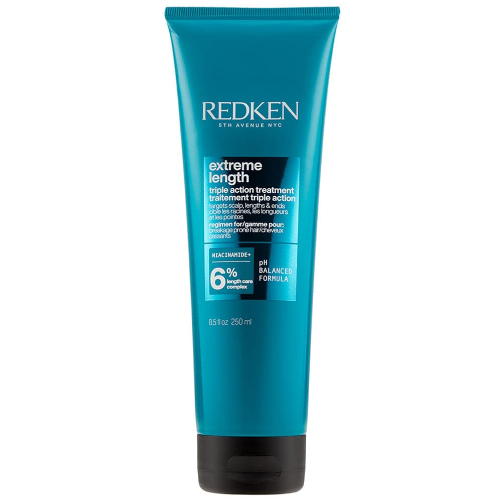 Redken front packaging showing product and benefits for hair strengthening