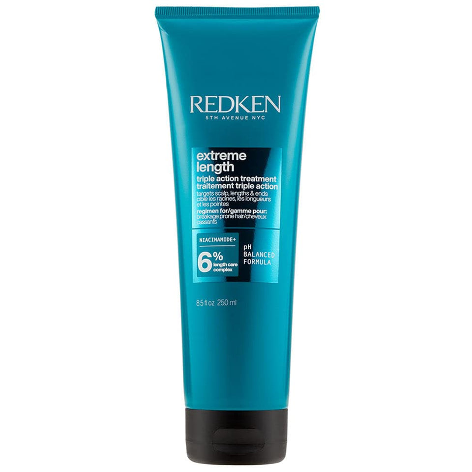 Redken front packaging showing product and benefits for hair strengthening