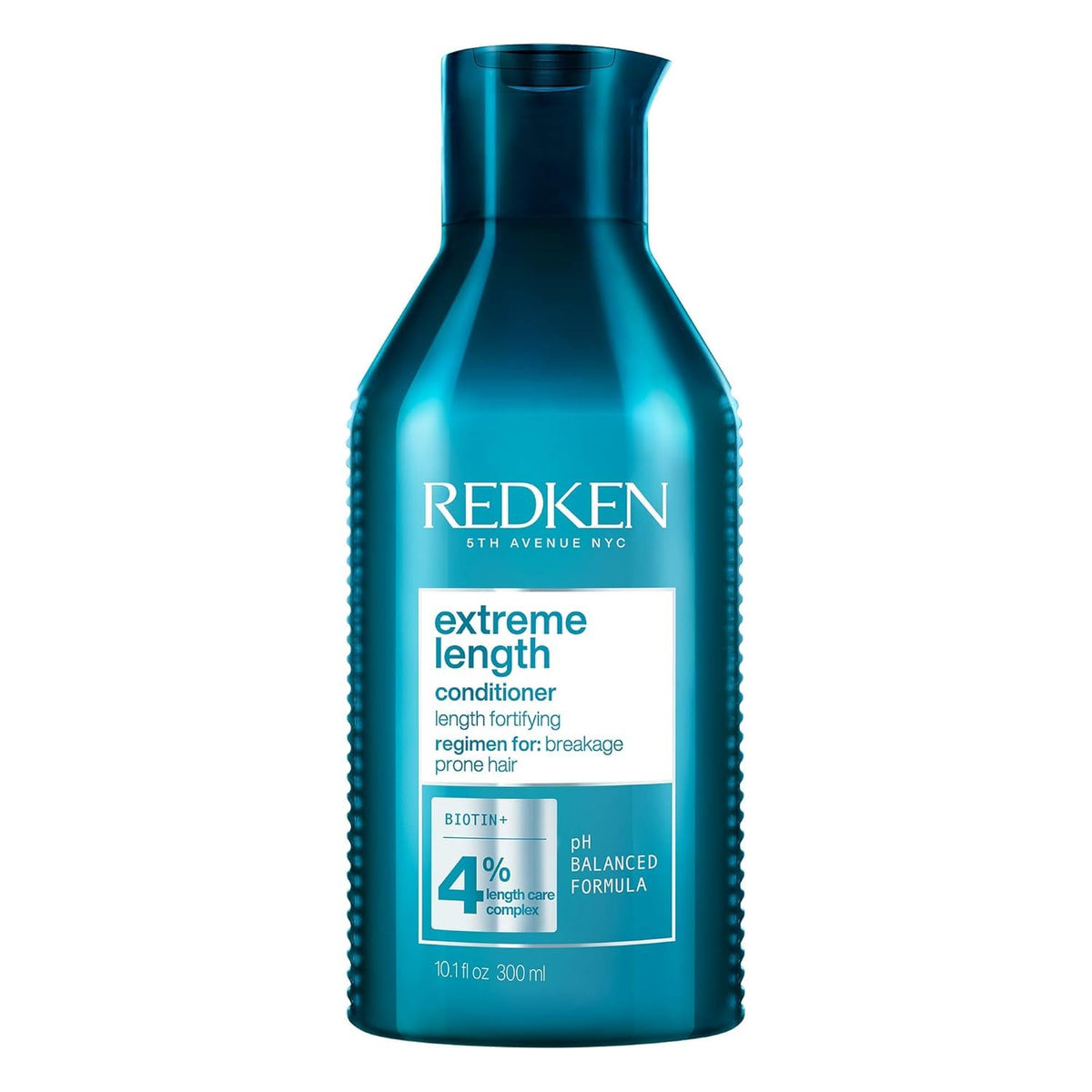 Redken bottle front packaging showing Extreme Length label and benefits