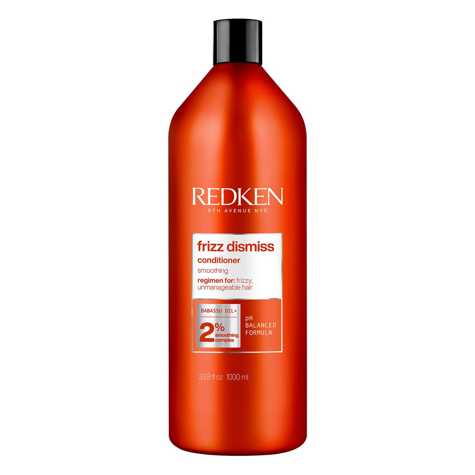 Redken bottle front packaging showing product benefits and volume