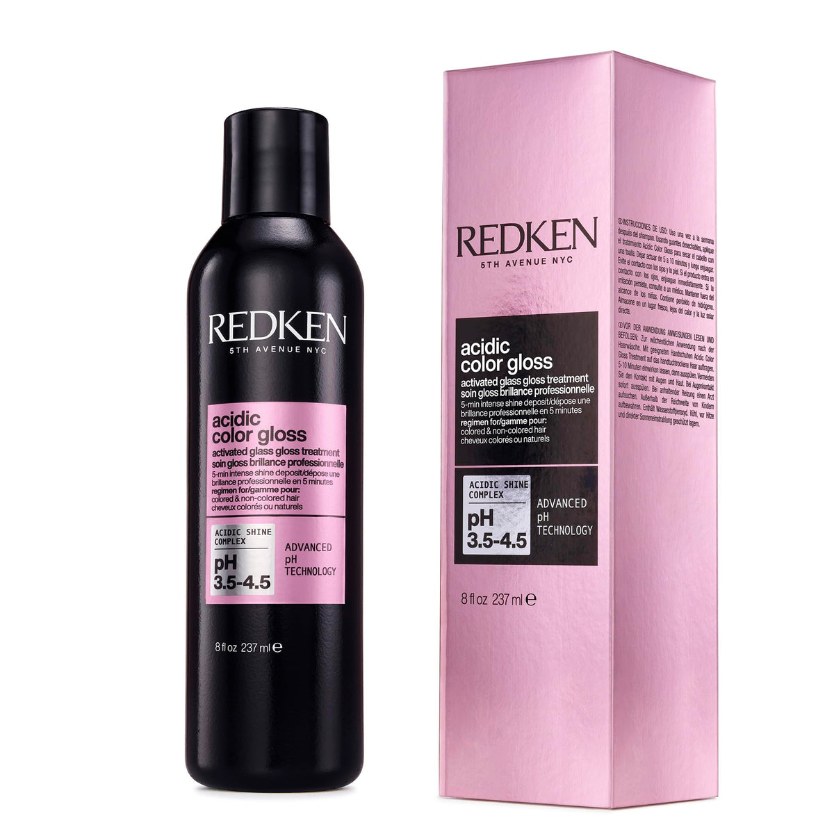 Redken bottle front view showing packaging and shine benefit