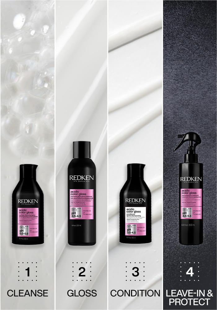 Redken gloss being applied in shower demonstrating easy at-home use