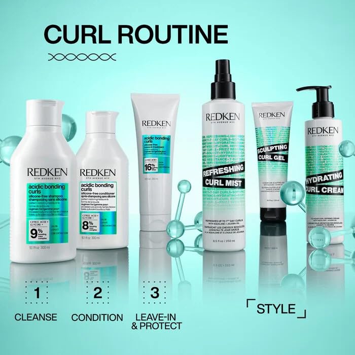 Lifestyle bathroom counter with Redken cream showing daily routine benefit