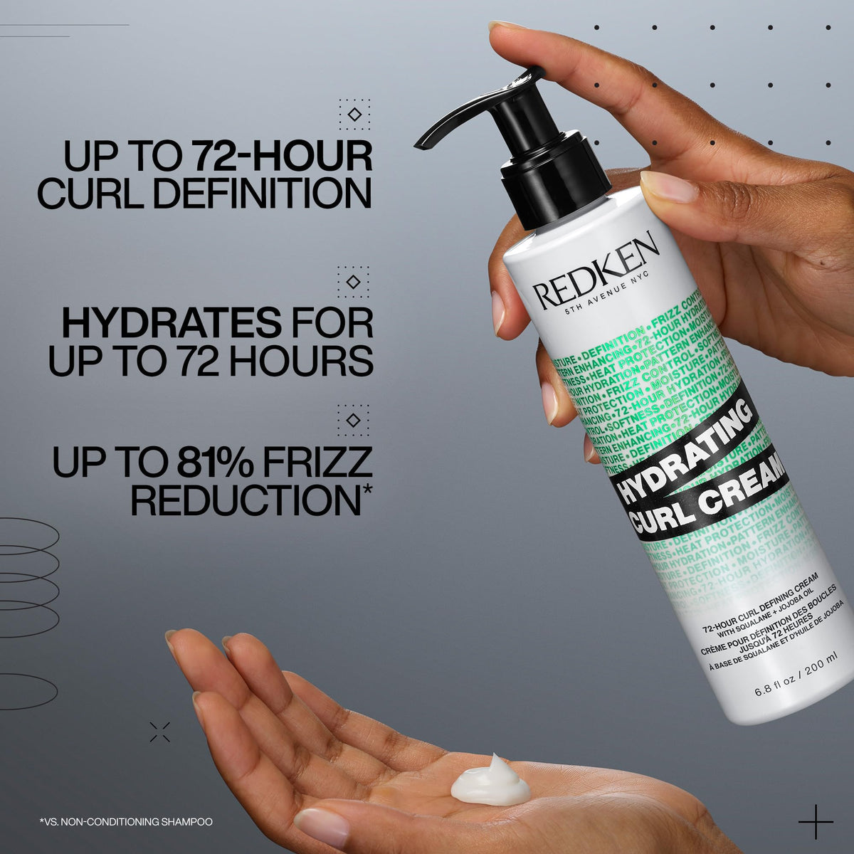 Redken pump and label detail highlighting easy dispensing
