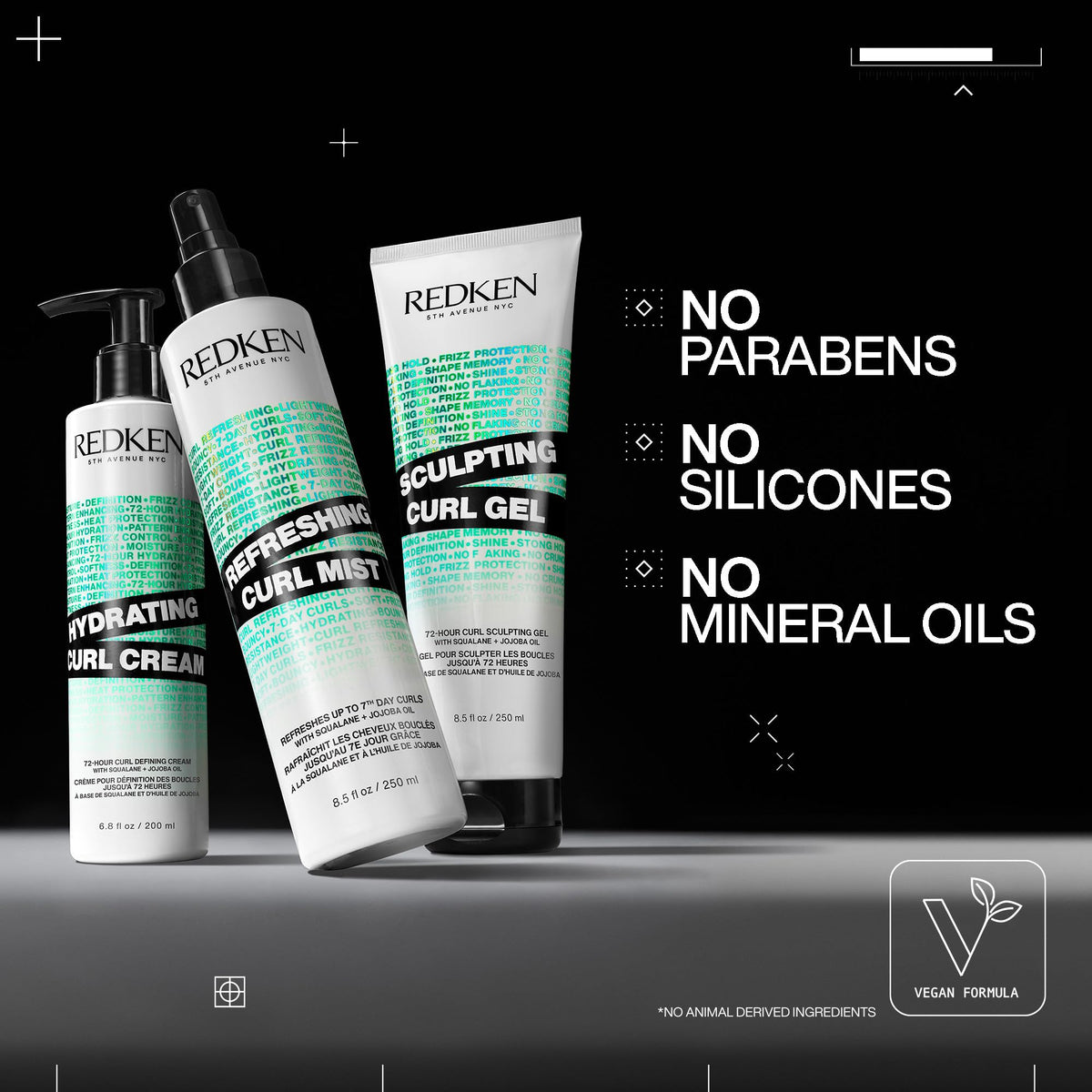 Bottle next to hand to show Redken size and scale