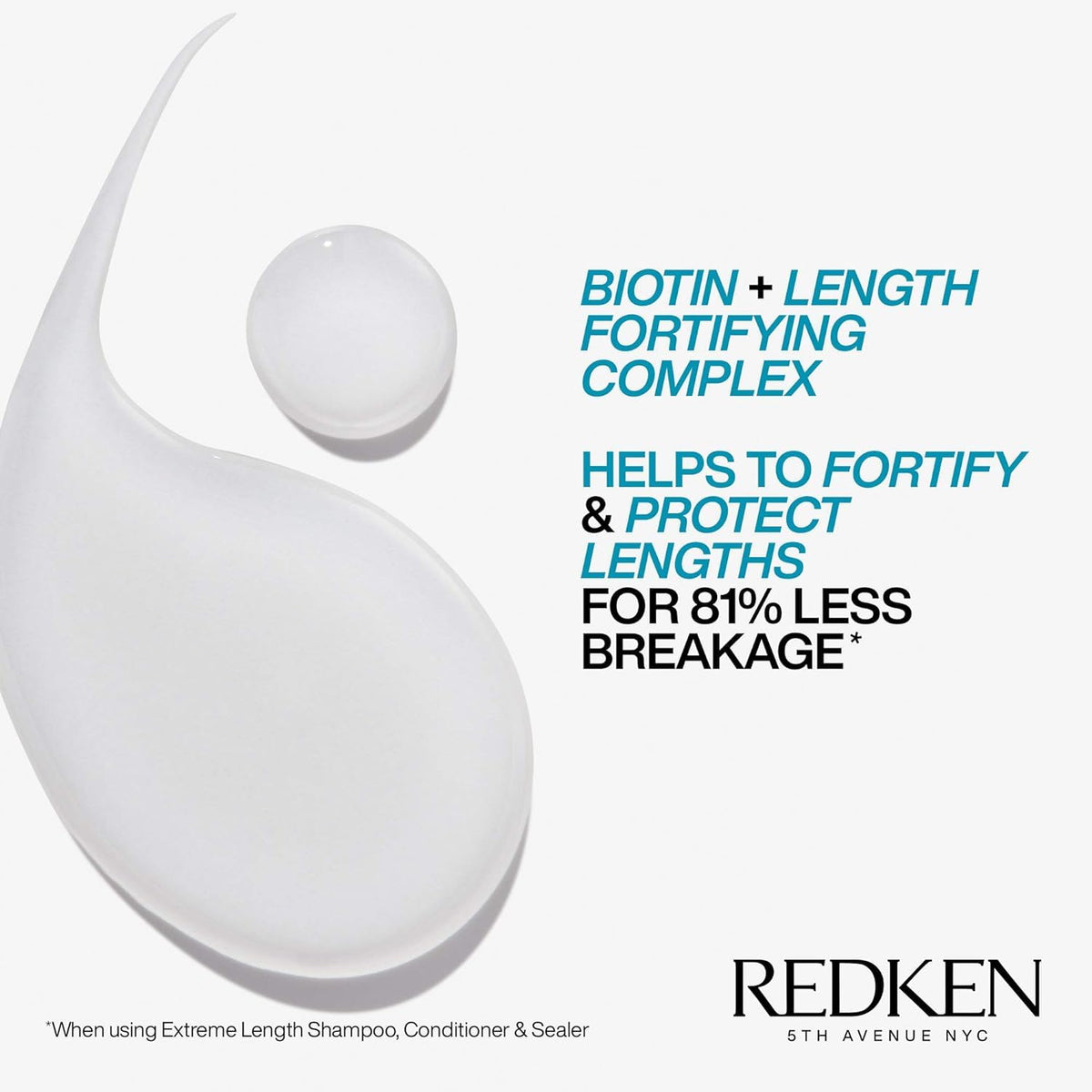 Redken biotin and castor oil ingredient close-up highlighting strengthening