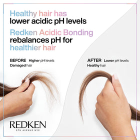 Redken lifestyle bathroom shelf display suggesting salon-quality routine