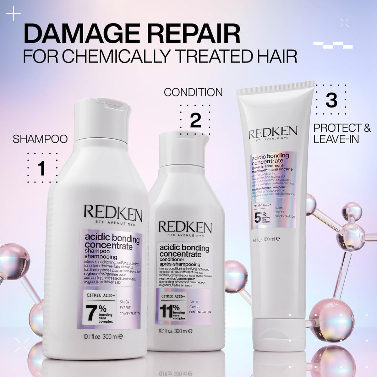 Redken on bathroom shelf lifestyle shot conveying salon-quality home care