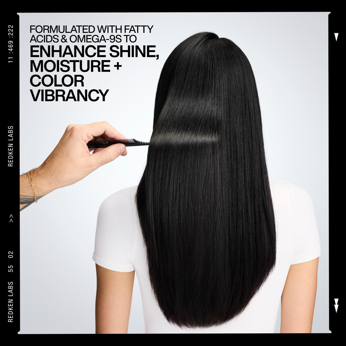 Redken before and after shine comparison showcasing increased gloss benefit