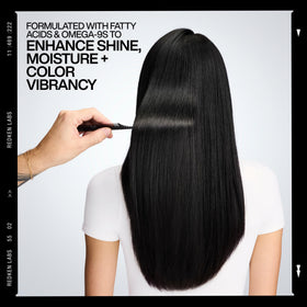 Redken before and after shine comparison showcasing increased gloss benefit