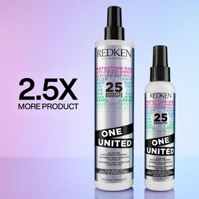 Redken One United bottle with cap open ready for use, convenient travel-friendly