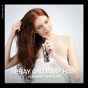 Side-by-side hair before and after using Redken One United showing frizz reduction and smoothness