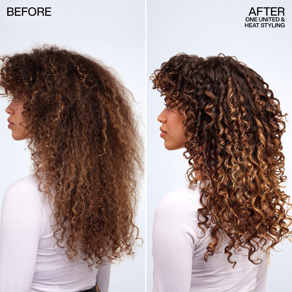 Redken One United texture cream drop on fingertip illustrating lightweight formula