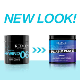 Redken pliable paste close-up of creamy texture to show lightweight spreadability