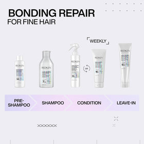 Redken bottle next to color swatch emphasizing color-safe protection