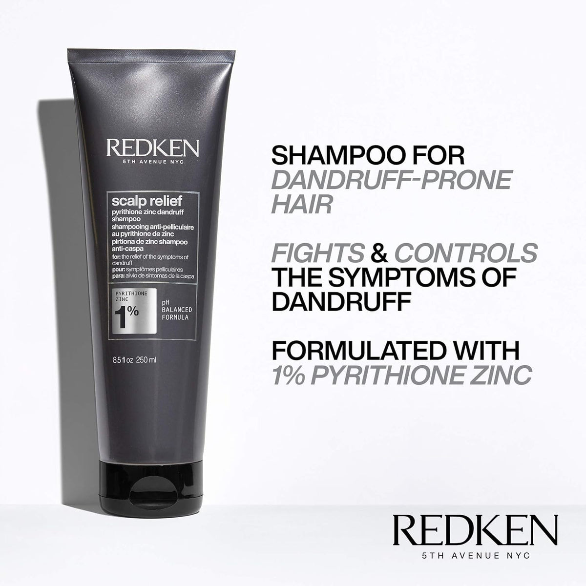 Redken pump dispenser closeup highlighting easy one-handed use