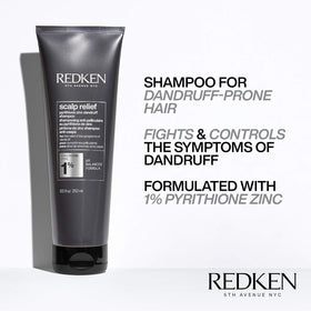 Redken pump dispenser closeup highlighting easy one-handed use