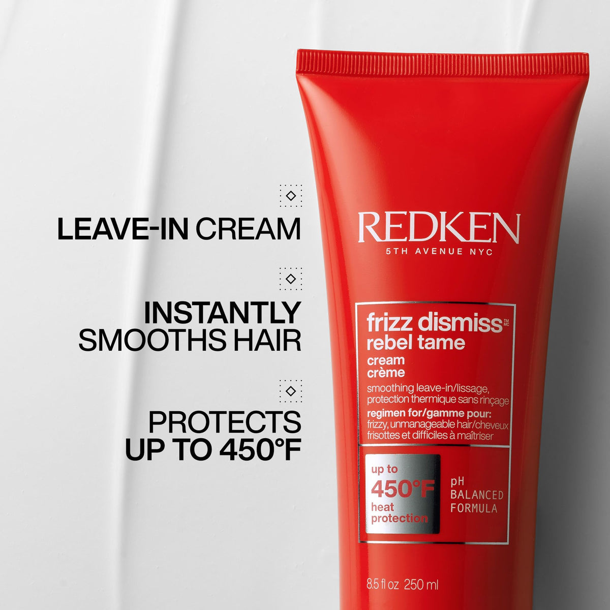 Redken pump dispenser detail providing controlled dosage and mess-free use