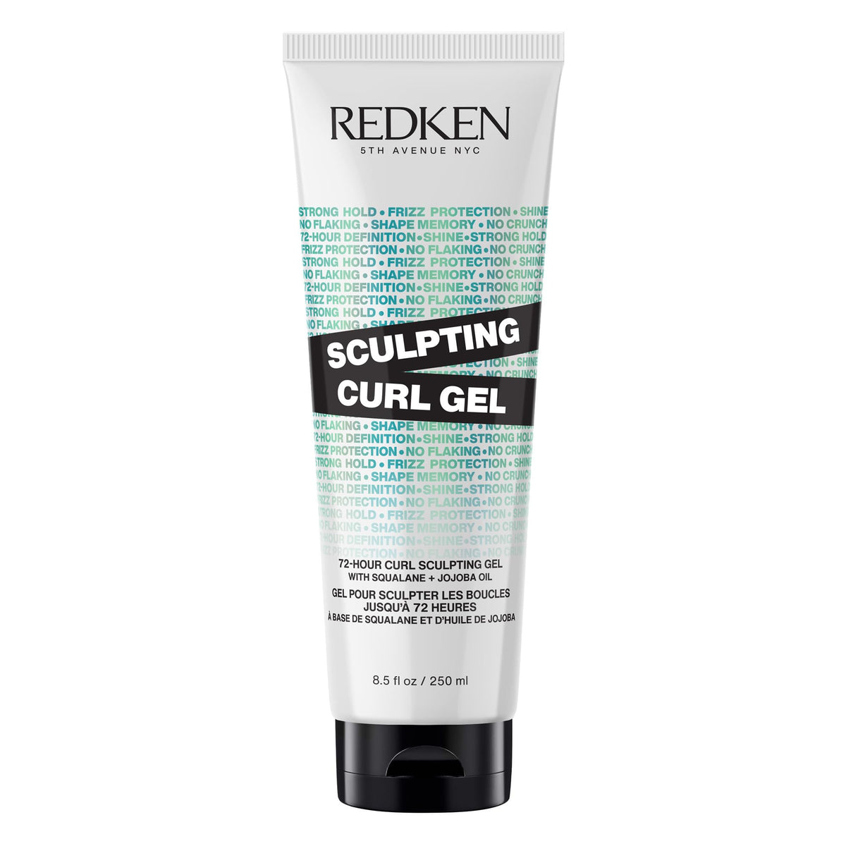 Redken sculpting curl gel front packaging showing product benefits