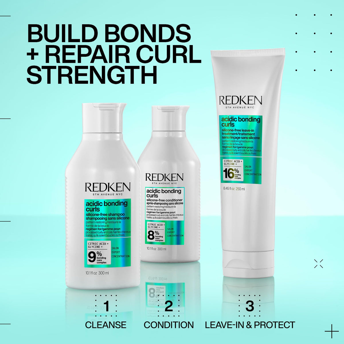 Redken bottle staged on bathroom shelf for everyday curl routine