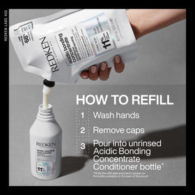 Redken size comparison with hand demonstrates compact, high-value bottle
