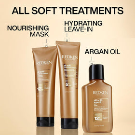Redken jar held in hand to show size and convenient at-home treatment benefit