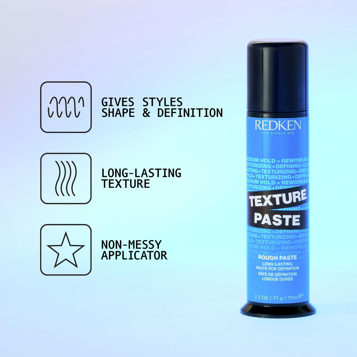 redken texture paste open jar showing creamy consistency for smooth spread