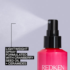 Redken Thermal Spray 11 used during blow-dry for frizz control benefit