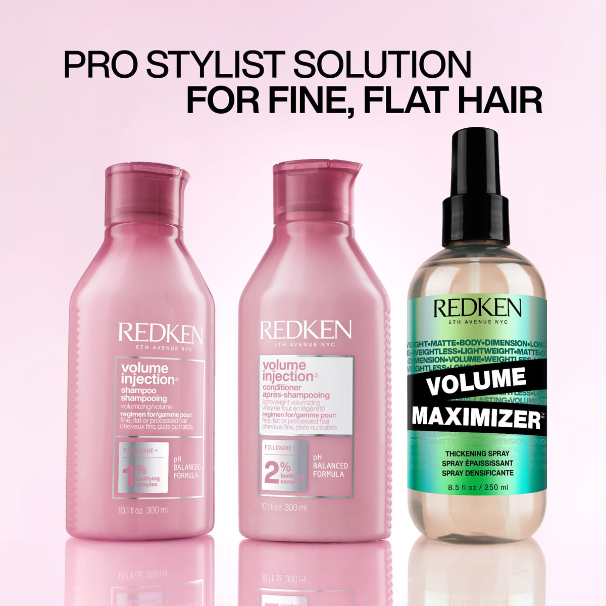 Redken conditioner being applied to fine hair demonstrating detangling benefit