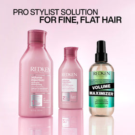 Redken in-bathroom lifestyle showing fuller hair results after use