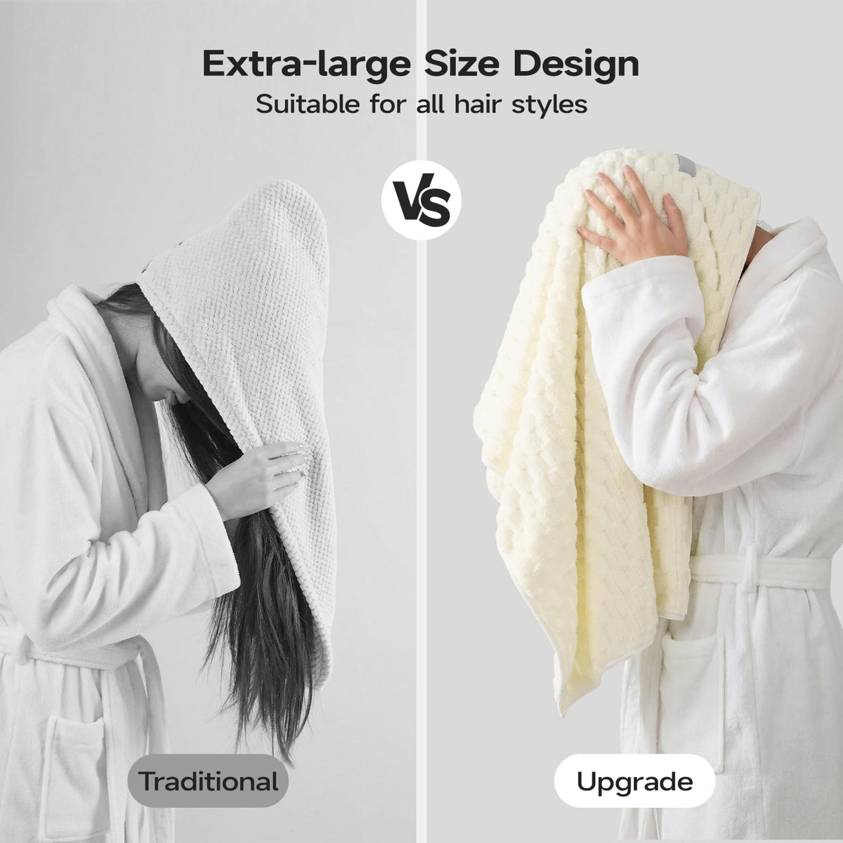 REDKISS towel unfolded beside ruler showing 23x47 inches for full coverage benefit