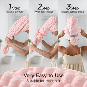 REDKISS towel wrapped on a woman demonstrating secure hands-free wear