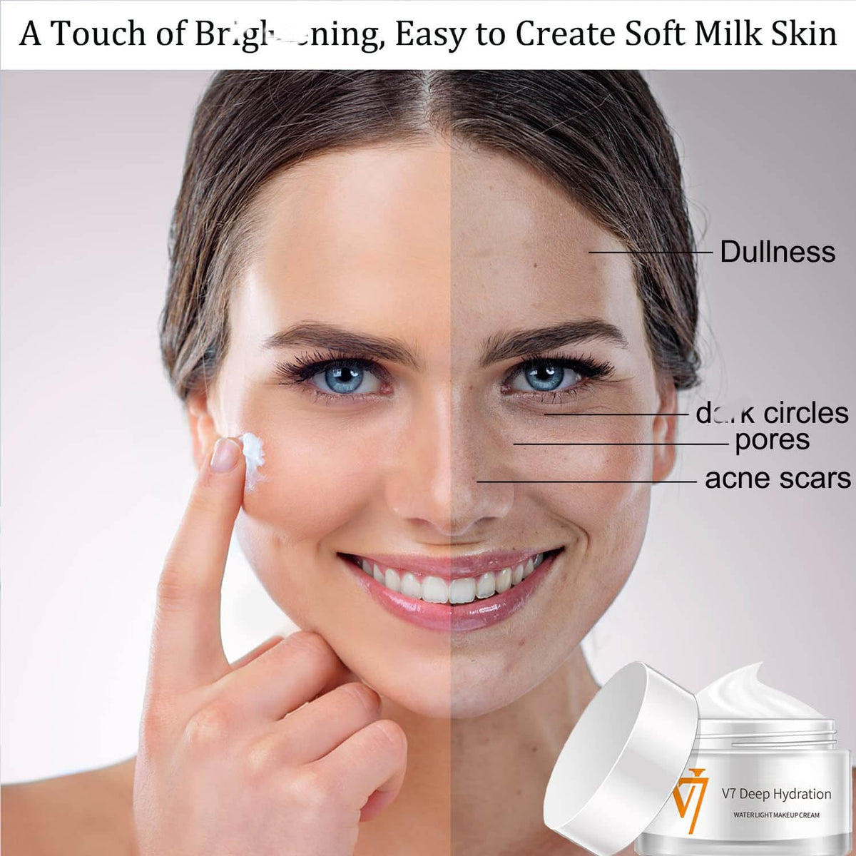 Rednow V7 cream applied on hand demonstrating quick absorption benefit