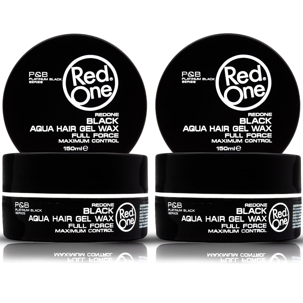 Redone black wax front jar showing label and glossy finish benefit