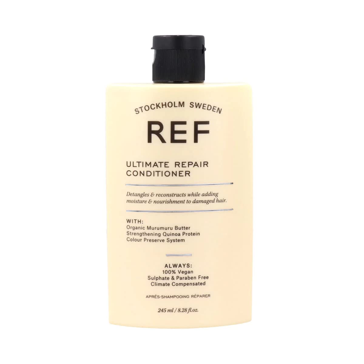 REF Ultimate Repair Conditioner front packaging showing bottle and benefits