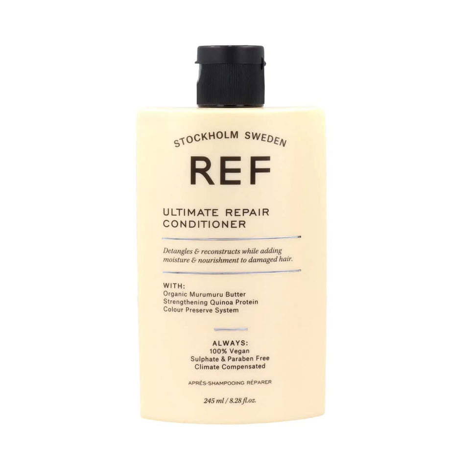 REF Ultimate Repair Conditioner front packaging showing bottle and benefits