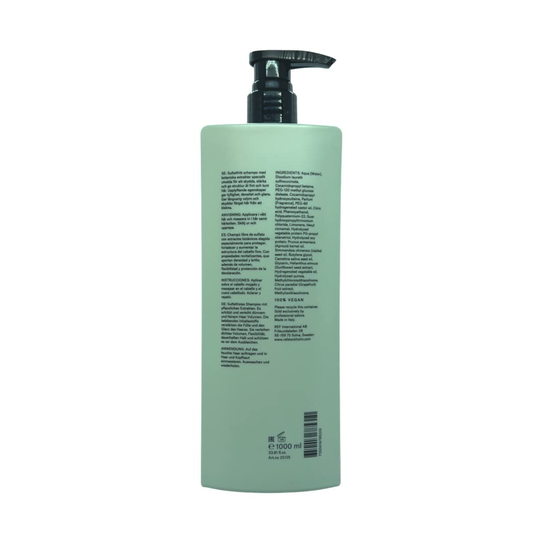 REF Volume Boost Shampoo pump dispensed texture demonstrating lightweight body benefit