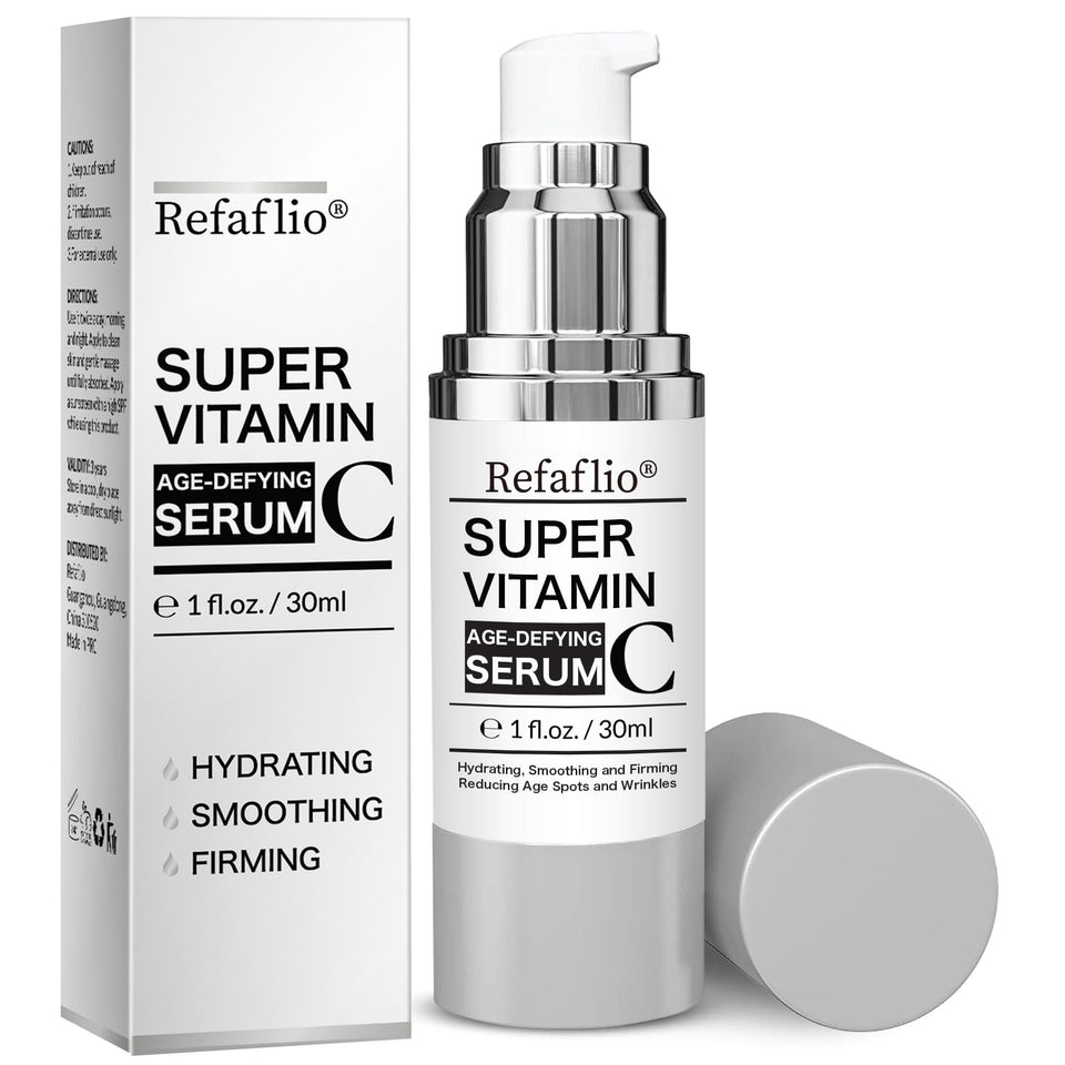 Refaflio front bottle showing 30ml serum and clear branding, promotes gentle firming