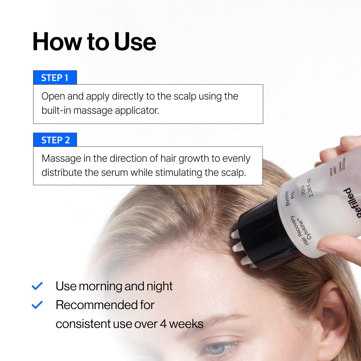 Refilled label close-up showing patented cADPR cytokine technology for credibility