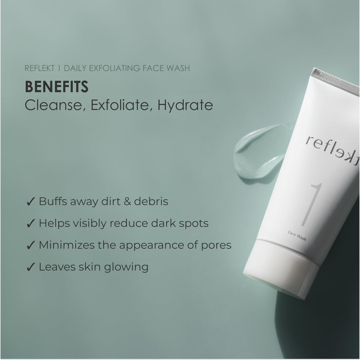 REFLEKT gel texture with jojoba ester beads highlighting smooth exfoliation benefit