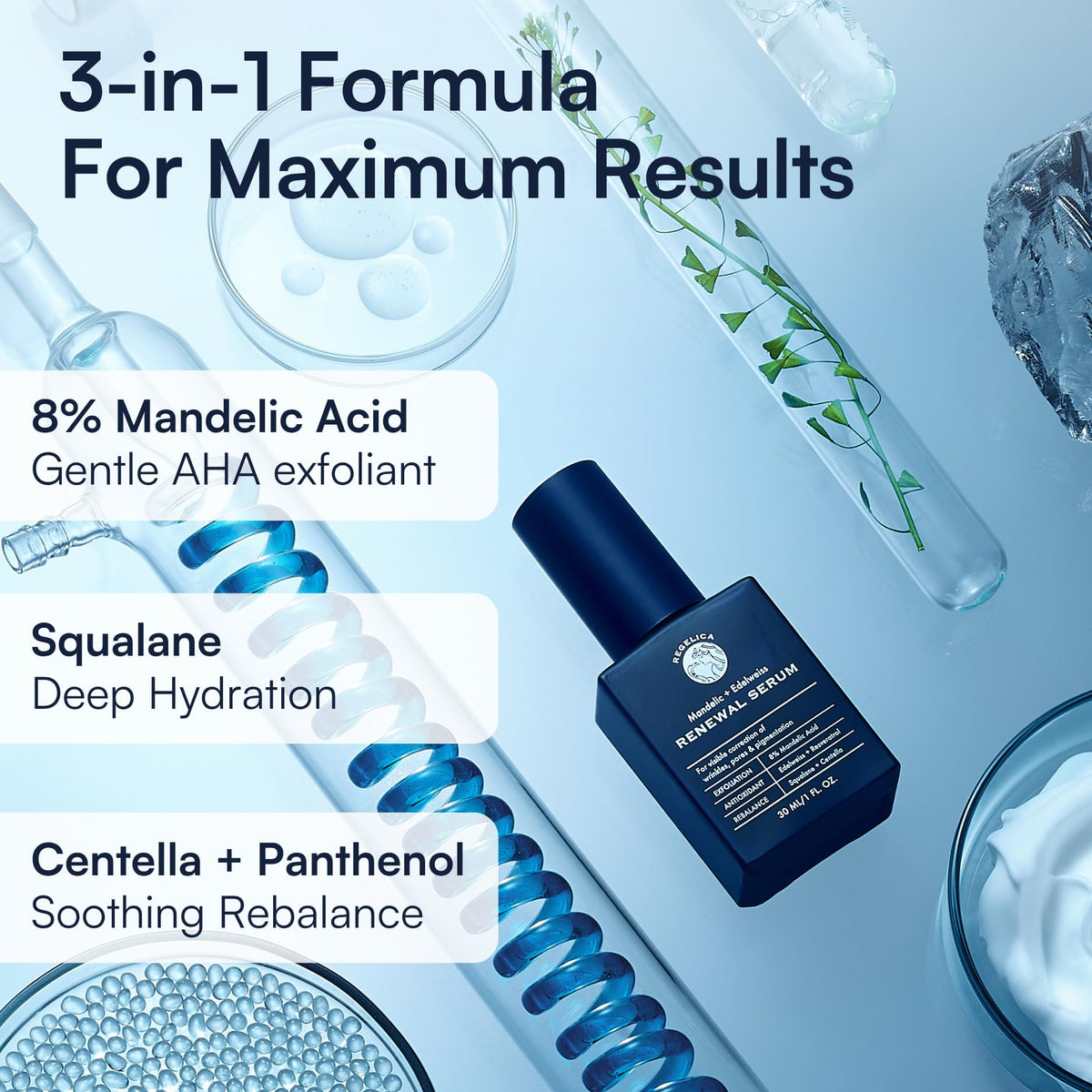 REGELICA close label with ingredients list showing transparent formulation benefits