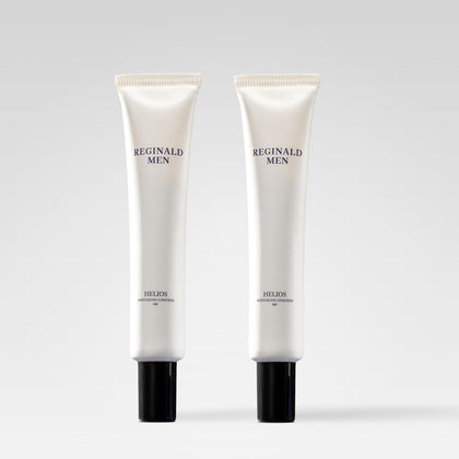 Reginald Men front packaging showing SPF 50+ for quick product recognition and confidence