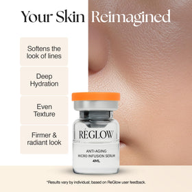 ReGlow being applied to cheek demonstrating even infusion benefit
