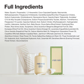reii reii packaging label closeup, highlights LHA PHA and vegan formulation benefits