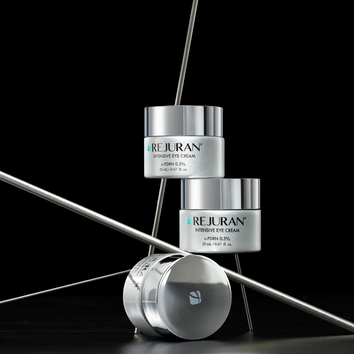 REJURAN jar on a bathroom shelf in lifestyle scene showing daily routine-ready benefit