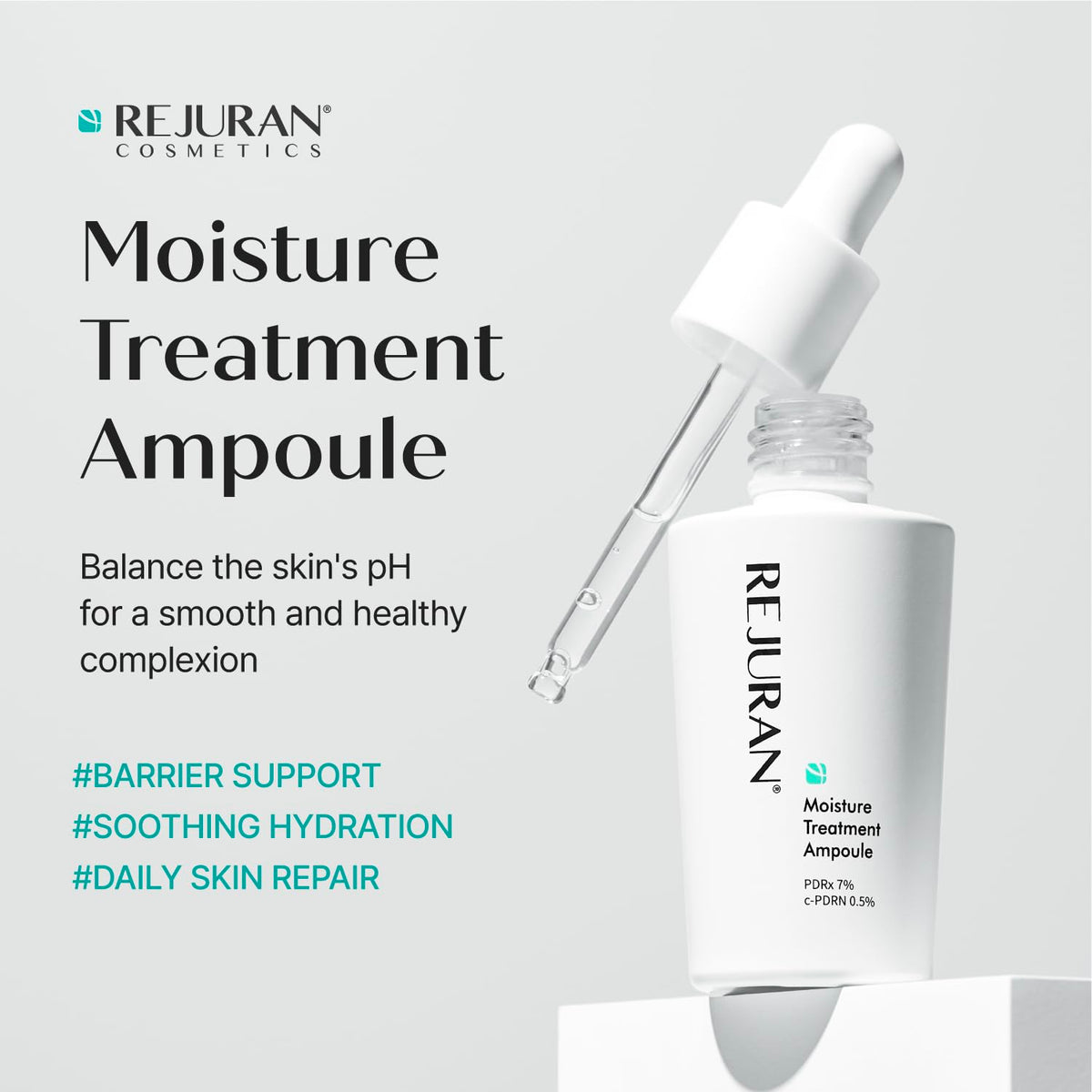 REJURAN dropper dispensing serum demonstrating controlled application and precision