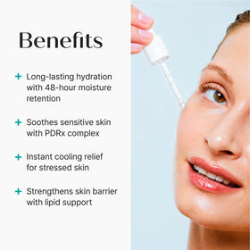 REJURAN ampoule texture close-up illustrating lightweight non-sticky hydration